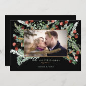 私たちの初めてのクリスマスツリーの写真 黒 (正面/裏面)