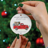 私たちの初めてのクリスマスニューホームアドレスホリディーズ セラミックオーナメント