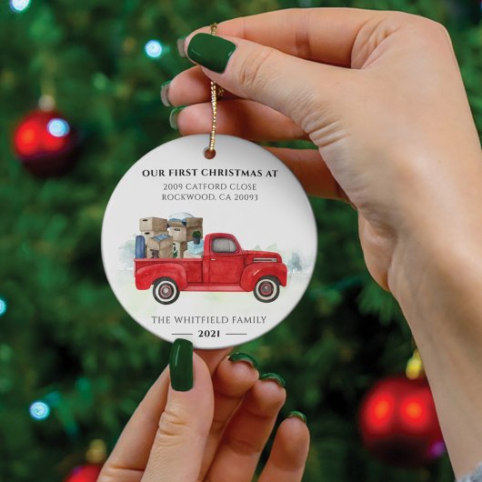 私たちの初めてのクリスマスニューホームアドレスホリディーズ セラミックオーナメント