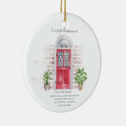 私たちの初めてのクリスマスニューホームウォーターカラー セラミックオーナメント (右)