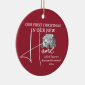 私たちの初めてのクリスマスニューホームコテージ写真 セラミックオーナメント (右)