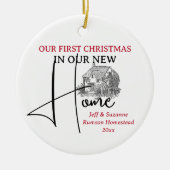 私たちの初めてのクリスマスニューホームコテージ セラミックオーナメント (正面)