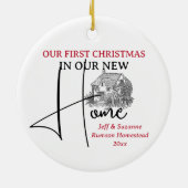 私たちの初めてのクリスマスニューホームコテージ セラミックオーナメント (裏面)