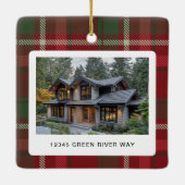 私たちの初めてのクリスマスニューホームフォトクリスマス セラミックオーナメント (裏面)