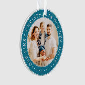 私たちの初めてのクリスマスニューホームモダンシンプル写真 オーナメント (正面)