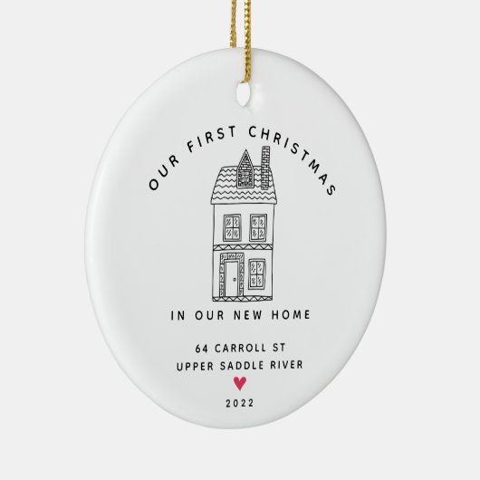 私たちの初めてのクリスマスニューホーム セラミックオーナメント (右)