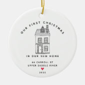 私たちの初めてのクリスマスニューホーム セラミックオーナメント (正面)