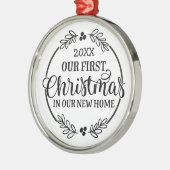 私たちの初めてのクリスマスニューホーム メタルオーナメント (左)
