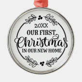 私たちの初めてのクリスマスニューホーム メタルオーナメント (正面)