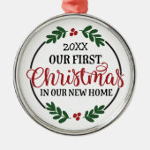 私たちの初めてのクリスマスニューホーム メタルオーナメント (正面)