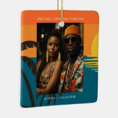 私たちの初めてのクリスマスニューライウィズカップル セラミックオーナメント (右)