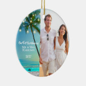 私たちの初めてのクリスマスニューリュウズ2写真トロピカル セラミックオーナメント (右)