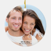 私たちの初めてのクリスマスニューリュウズ2写真トロピカル セラミックオーナメント (裏面)