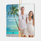 私たちの初めてのクリスマスニューリュウズ2写真トロピカル セラミックオーナメント (左)