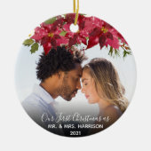 私たちの初めてのクリスマスニューリュウズ2写真フローラ セラミックオーナメント (正面)