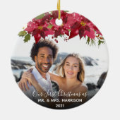 私たちの初めてのクリスマスニューリュウズ2写真フローラ セラミックオーナメント (裏面)