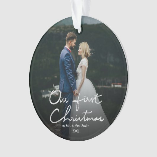 私たちの初めてのクリスマスハンドレタークリスマス オーナメント (正面)