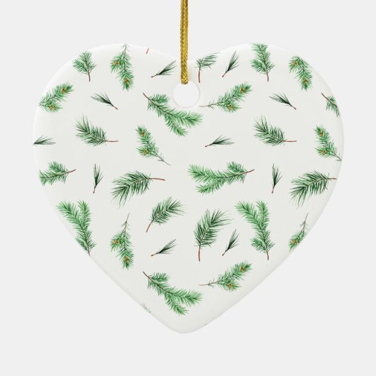 私たちの初めてのクリスマスハートカップルの写真 セラミックオーナメント (裏面)