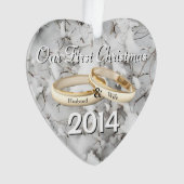 私たちの初めてのクリスマスハートクリスマスオーナメント オーナメント (正面)