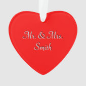 私たちの初めてのクリスマスハートクリスマスオーナメント オーナメント (裏面)