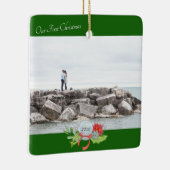 私たちの初めてのクリスマスパーソナライズされた写真セラミック セラミックオーナメント (右)