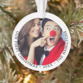 私たちの初めてのクリスマスパーソナライズされた写真 オーナメント