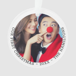 私たちの初めてのクリスマスパーソナライズされた写真 オーナメント