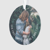 私たちの初めてのクリスマスパーソナライズされた写真 オーナメント (正面)