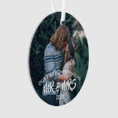 私たちの初めてのクリスマスパーソナライズされた写真 オーナメント (正面)