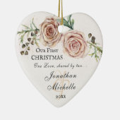 私たちの初めてのクリスマスピンクフローラ聖句 セラミックオーナメント (右)