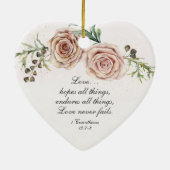 私たちの初めてのクリスマスピンクフローラ聖句 セラミックオーナメント (裏面)