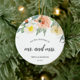 私たちの初めてのクリスマスピーチフローラ新着写真 セラミックオーナメント