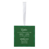 私たちの初めてのクリスマスファミリー写真ホリデイ素朴 キューブオーナメント (右)