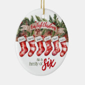 私たちの初めてのクリスマスファミリー6カスタムストッキング セラミックオーナメント (右)