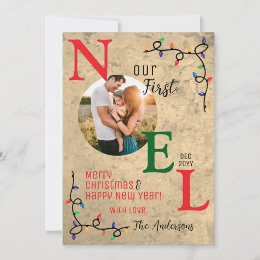 私たちの初めてのクリスマスフェスティバル1stノールファミリーフォト シーズンカード (正面)