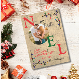 私たちの初めてのクリスマスフェスティバル1stノールファミリーフォト シーズンカード