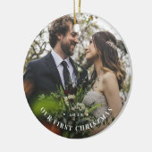 私たちの初めてのクリスマスフォトオーナメント セラミックオーナメント (左)
