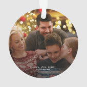 私たちの初めてのクリスマスフォトナツクラッカー新しいアドレス オーナメント (裏面)