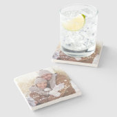 私たちの初めてのクリスマスフォトホリデイ ストーンコースター (横)