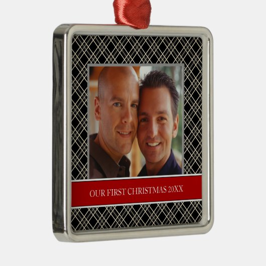 私たちの初めてのクリスマスフォトホリデーオーナメント メタルオーナメント (右)