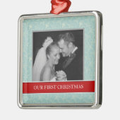 私たちの初めてのクリスマスフォトホリデーオーナメント メタルオーナメント (左)