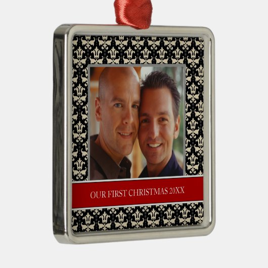 私たちの初めてのクリスマスフォトホリデーオーナメント メタルオーナメント (右)