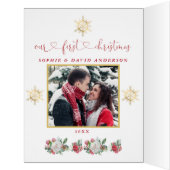 私たちの初めてのクリスマスフローラスノーフレーク結婚写真 (内側(左))