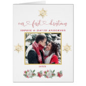 私たちの初めてのクリスマスフローラスノーフレーク結婚写真 (正面)