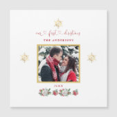 私たちの初めてのクリスマスフローラスノーフレーク結婚写真 (正面)