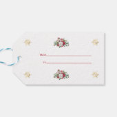 私たちの初めてのクリスマスフローラスノーフレーク結婚写真 ギフトタグ (裏面横)