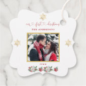 私たちの初めてのクリスマスフローラスノーフレーク結婚写真 フェイバータグ (裏面)