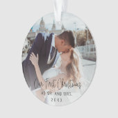 私たちの初めてのクリスマスブラックスクリプトの写真 オーナメント (正面)