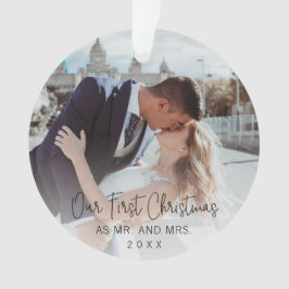 私たちの初めてのクリスマスブラックスクリプトの写真 オーナメント