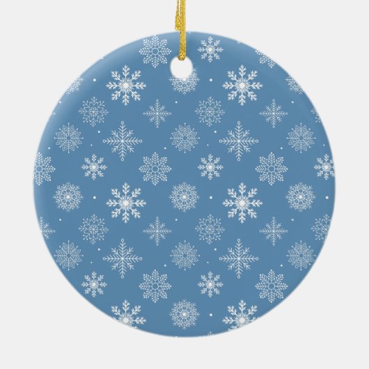 私たちの初めてのクリスマスブルーカップルの写真 セラミックオーナメント (裏面)